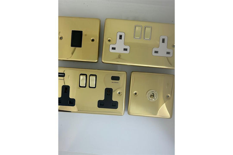 Contour Polished Brass Sockets and Switches