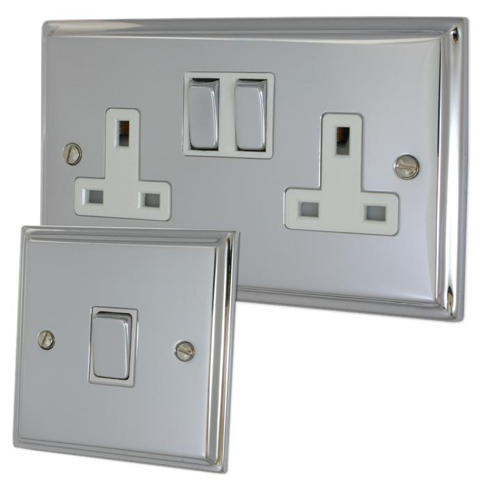 Deco Polished Chrome Sockets and Switches