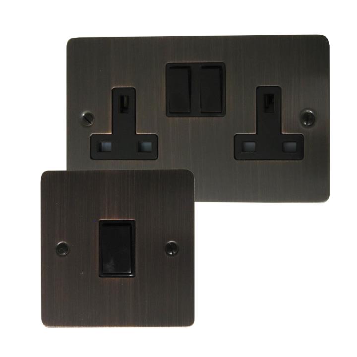 Flat Antique Copper Sockets and Switches