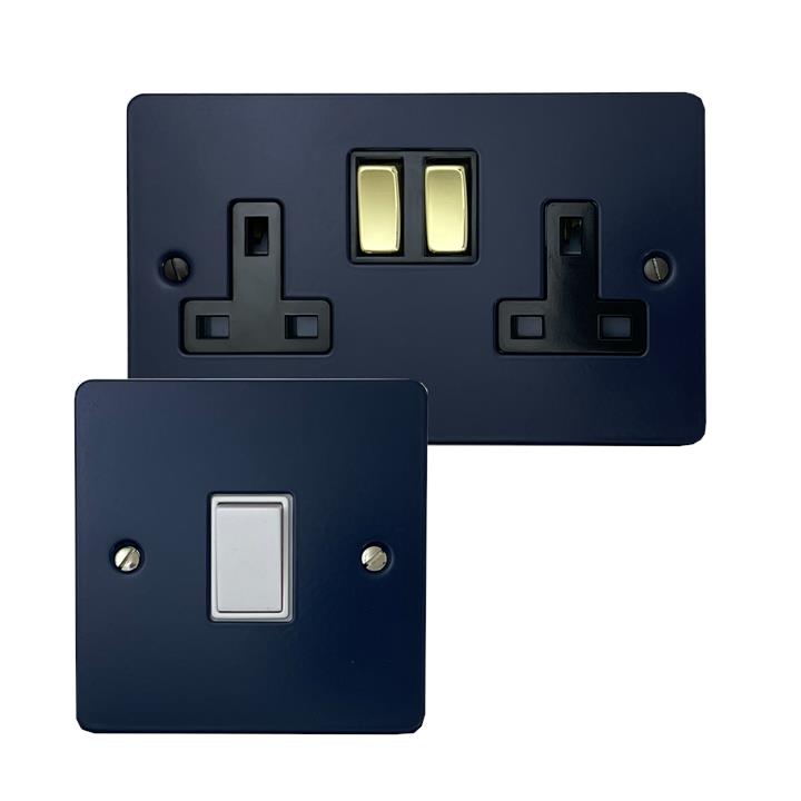 Flat Blue Sockets and Switches
