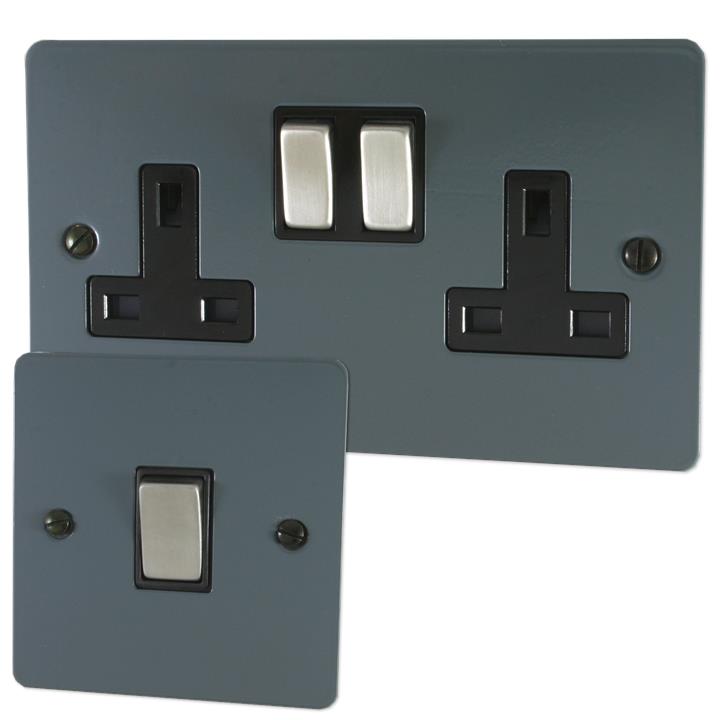 Flat Dark Grey Sockets and Switches