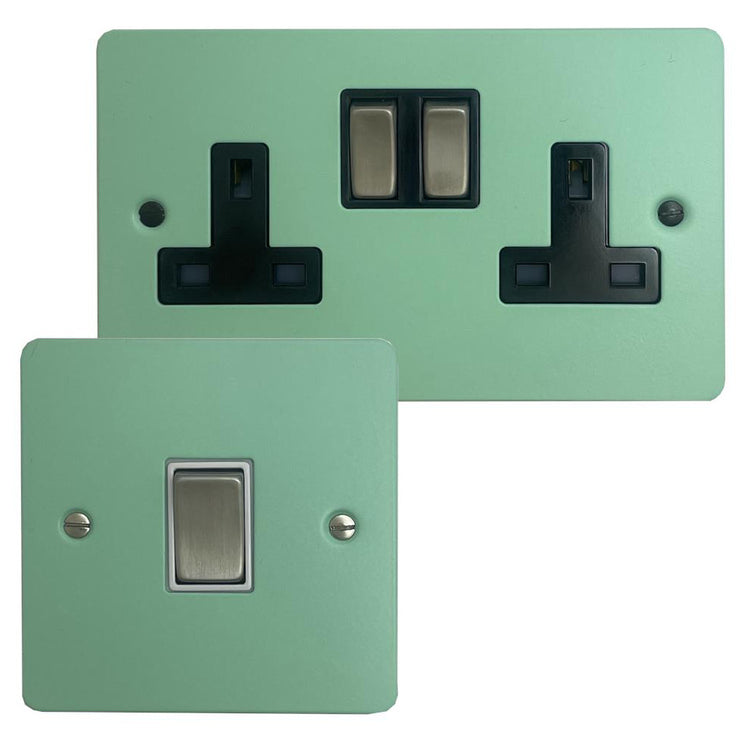 Flat Peppermint Green Sockets and Switches