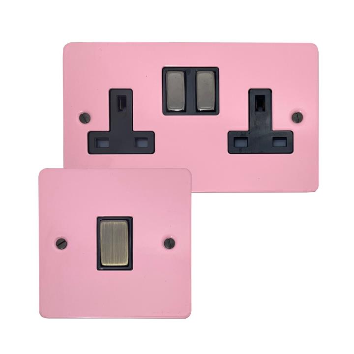 Flat Pink Sockets and Switches