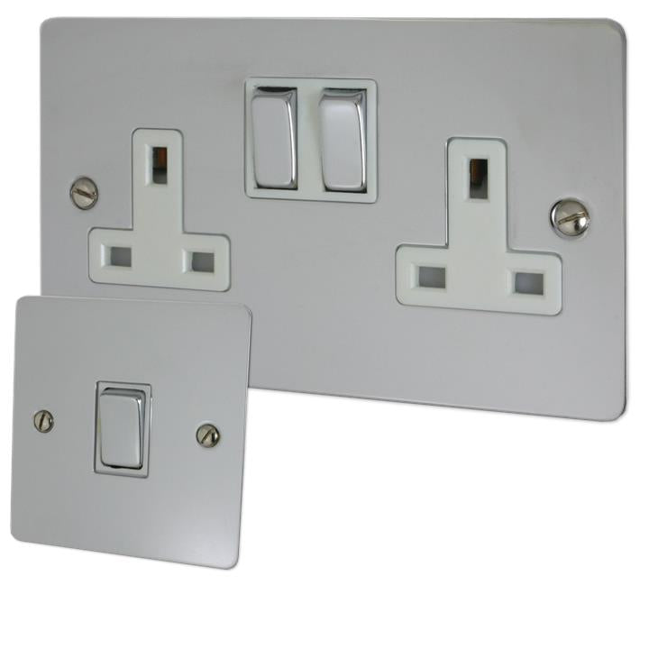 Flat Polished Chrome Sockets and Switches