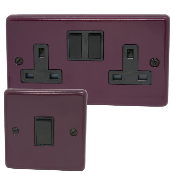 Flat Purple Sockets and Switches