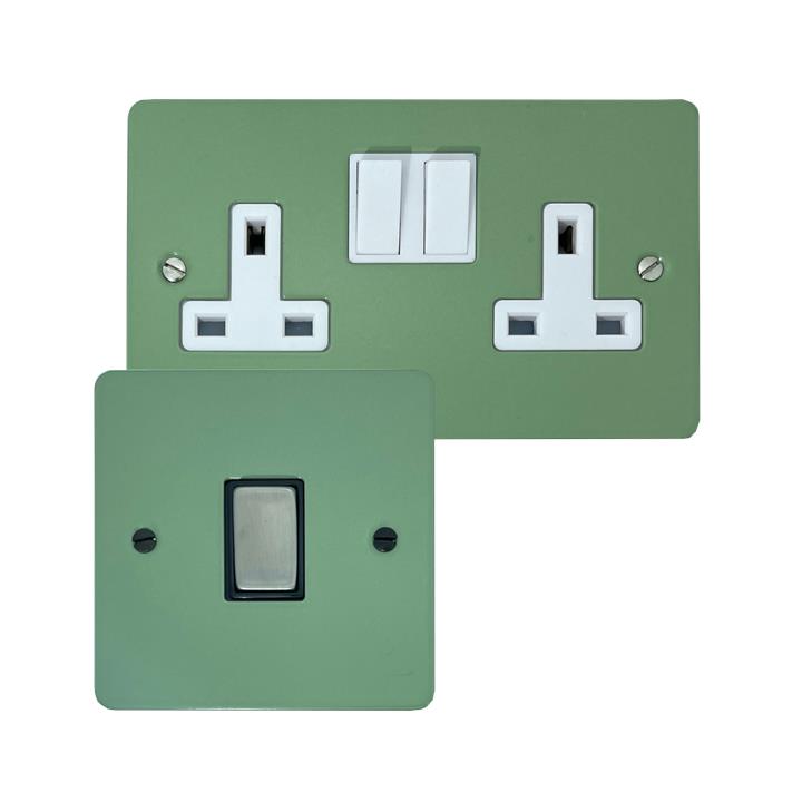 Flat Sage Green Sockets and Switches