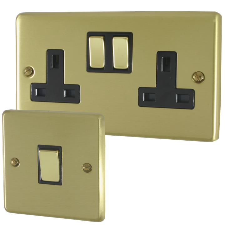 Satin Brass Sockets and Switches