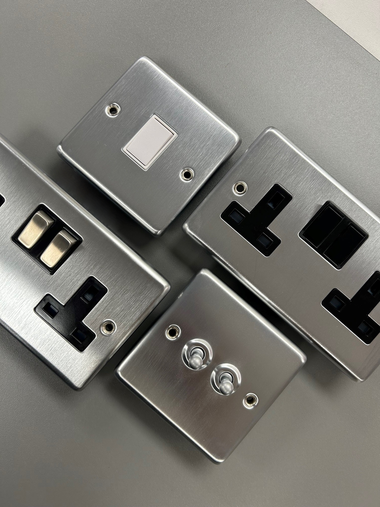 Satin Chrome Sockets and Switches