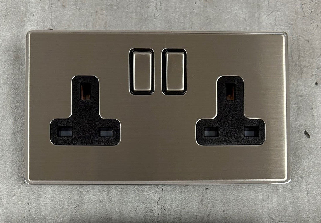 Screwless Brushed Steel Sockets