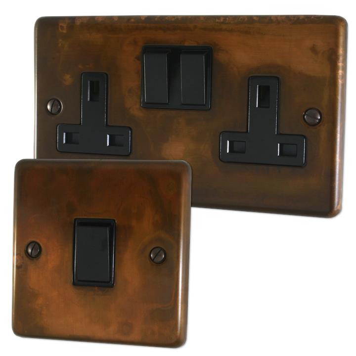 Tarnished Copper Sockets and Switches
