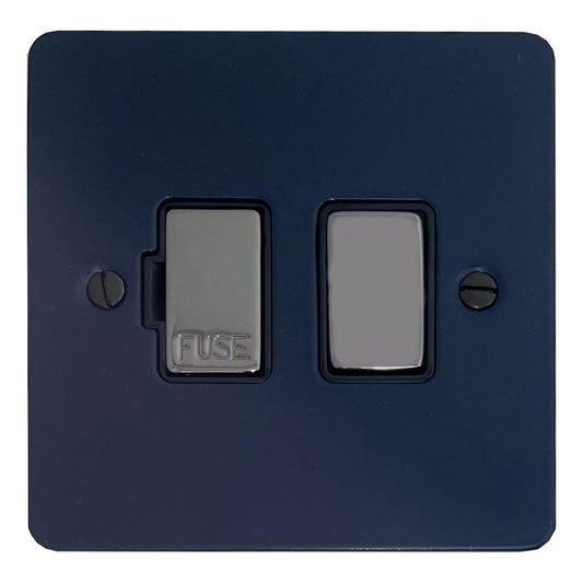 Flat Blue Switched Fuse Spur (Black Nickel Switch/Black Insert)