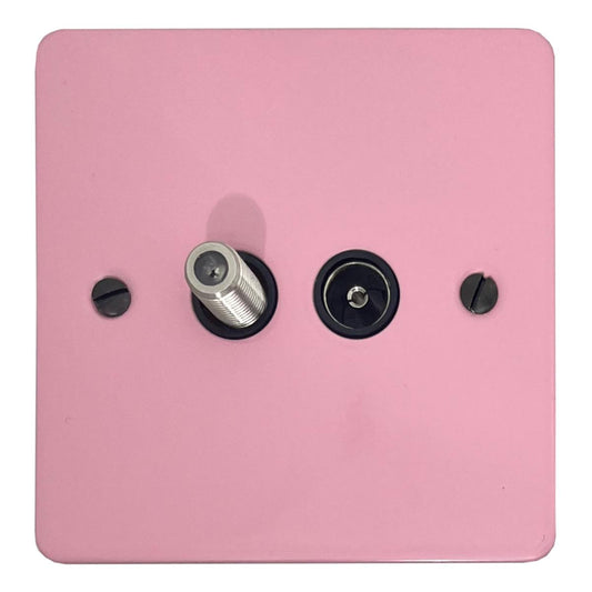 Flat Gloss Pink Coax and Satellite Point (Black Inserts)