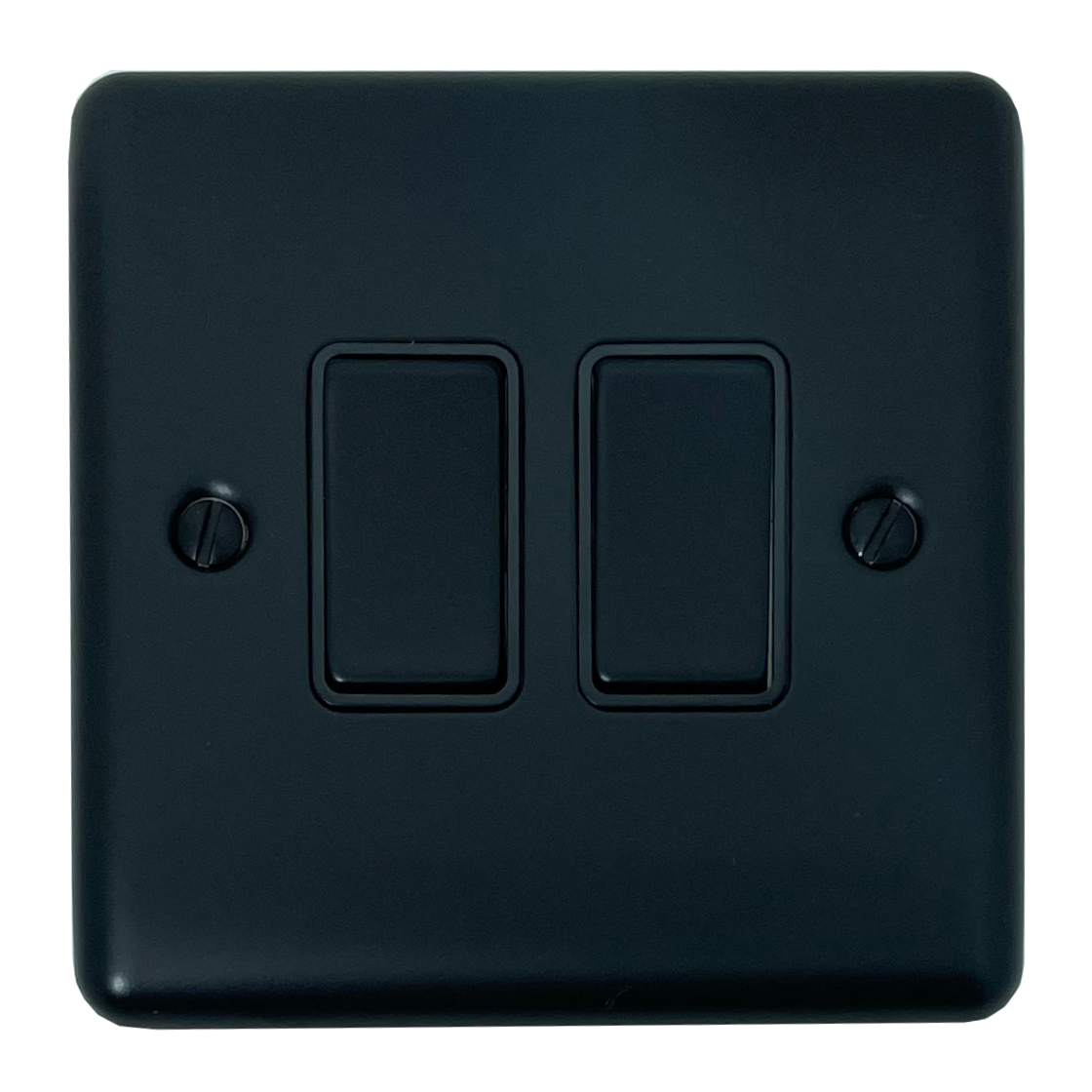 Basics Matt Black 2 Gang Light Switch