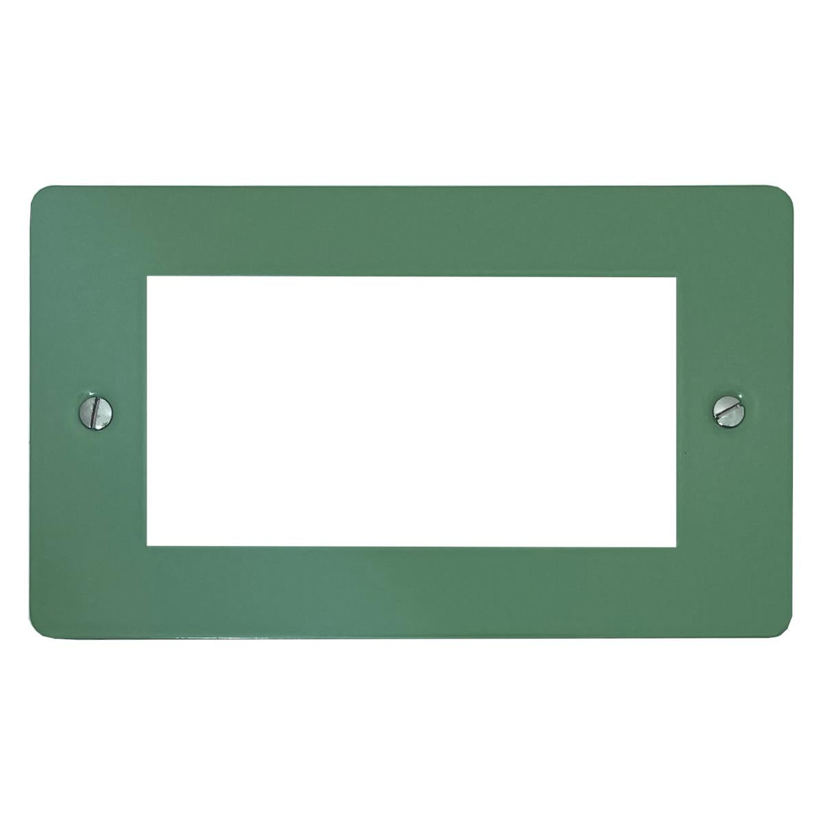 Flat Sage Green 2 Gang 4 Module Plate