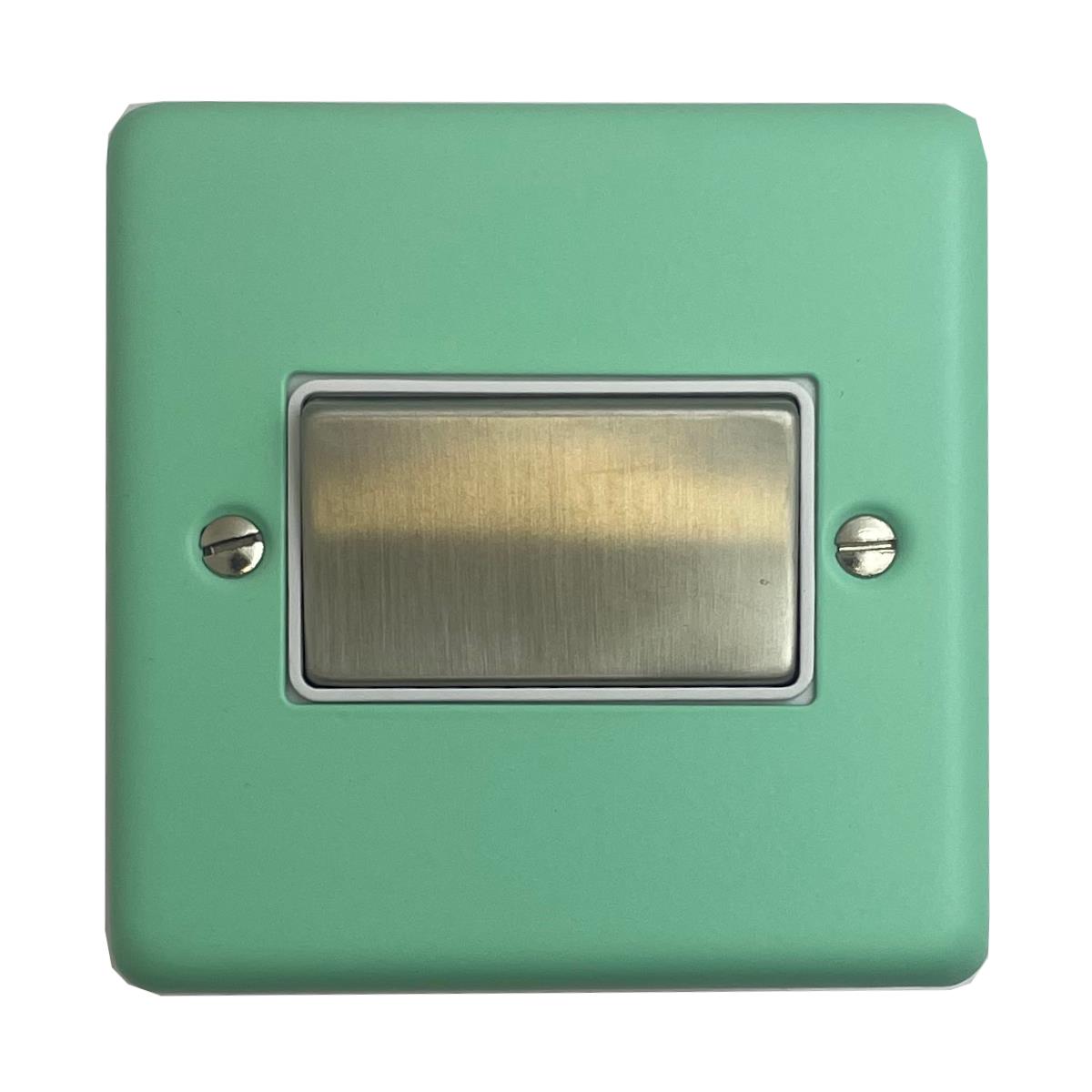 Classic Peppermint Green Fan Isolator (Satin Chrome Switch/White Insert)