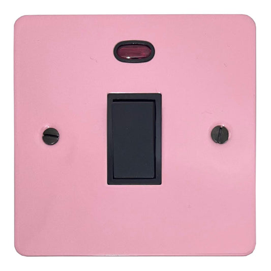 Flat Gloss Pink 20 Amp DP Switch with Neon (Black Switch)