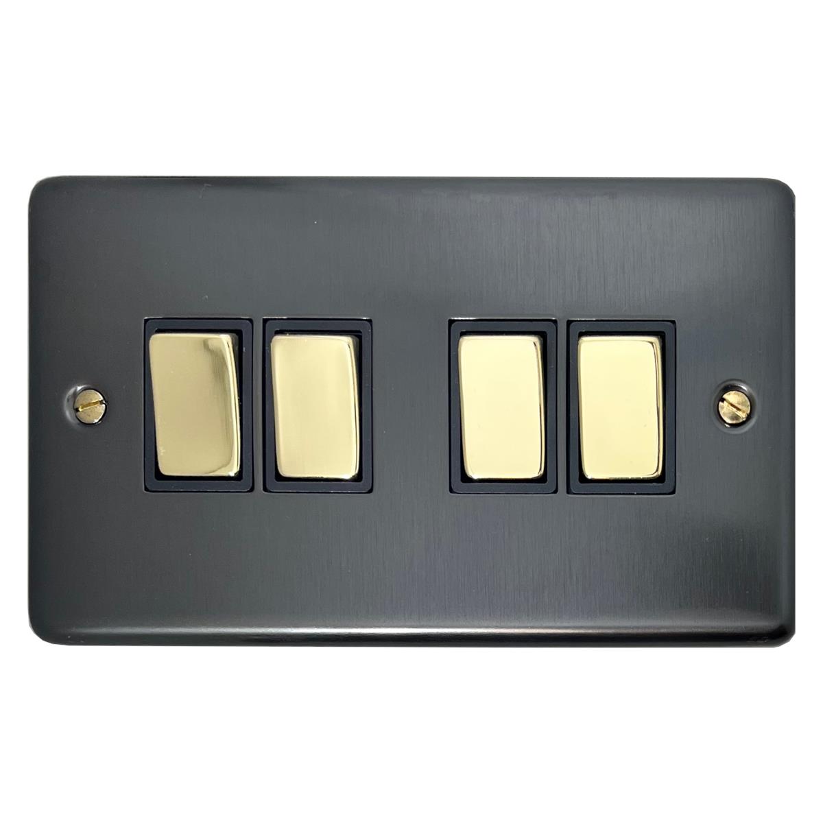 Contour Black Bronze 4 Gang Switch