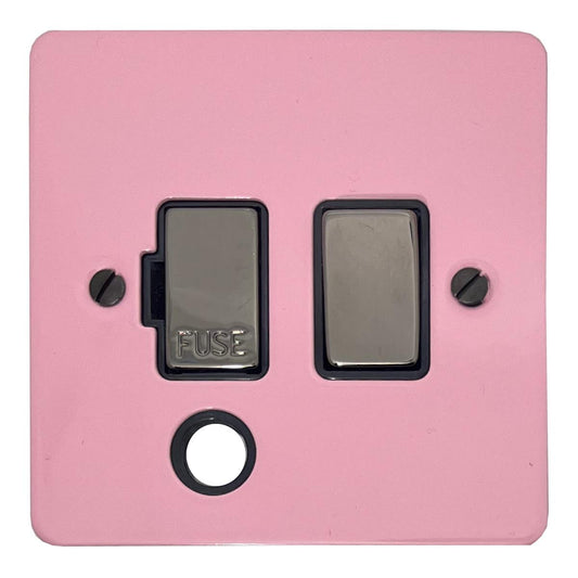 Flat Gloss Pink Switched Fuse Spur with Flex Outlet (Black Nickel Switch/Black Insert)