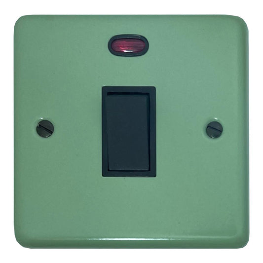 Classic Sage Green 20 Amp DP Switch with Neon (Black Switch)