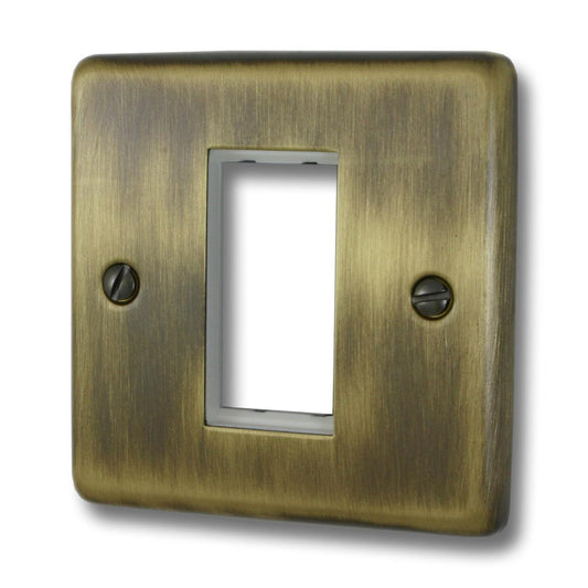 Contour Antique Brass 1 Gang 1 Module Plate