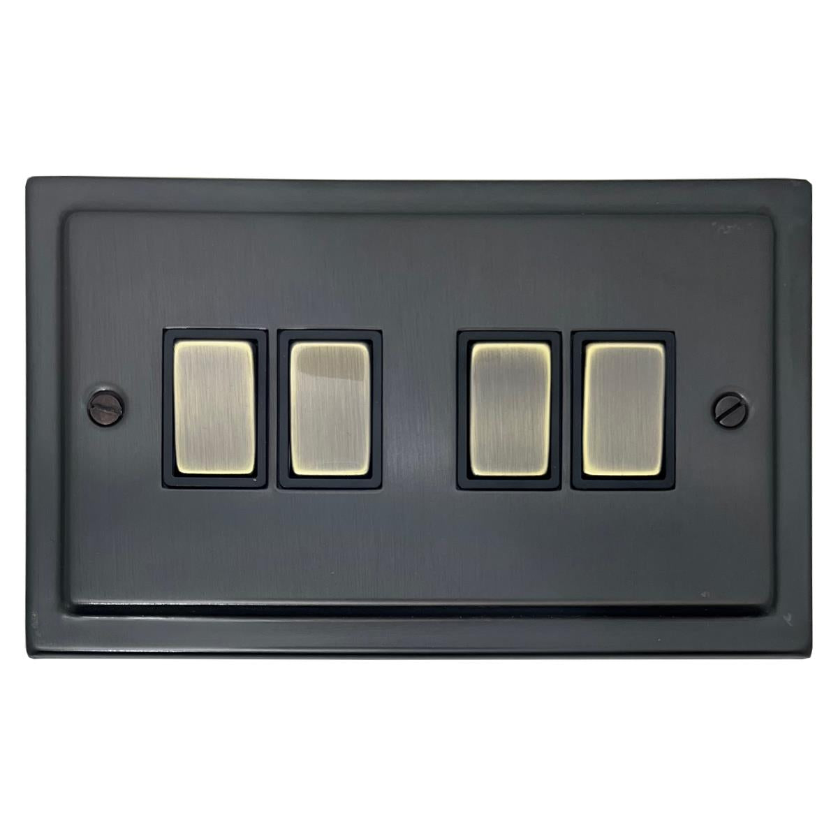 Trimline Black Bronze 4 Gang Switch