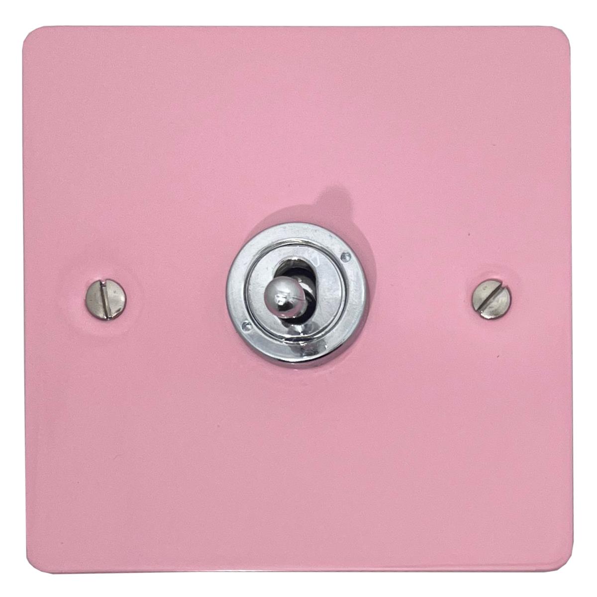 Flat Gloss Pink 1 Gang Grid Toggle Plate