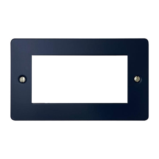 Flat Blue 2 Gang 4 Module Plate