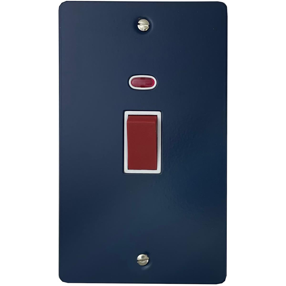 Flat Blue 45 Amp Vertical Cooker Switch (White Switch)