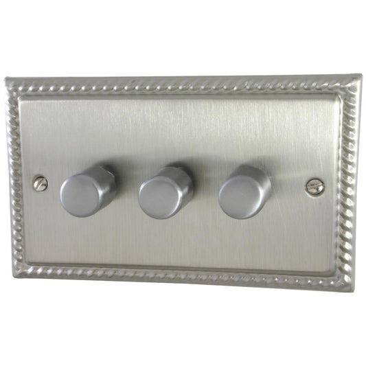 Monarch Satin Nickel 3 Gang LED Dimmer