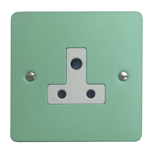 Flat Peppermint Green 5 Amp Socket (White Insert)