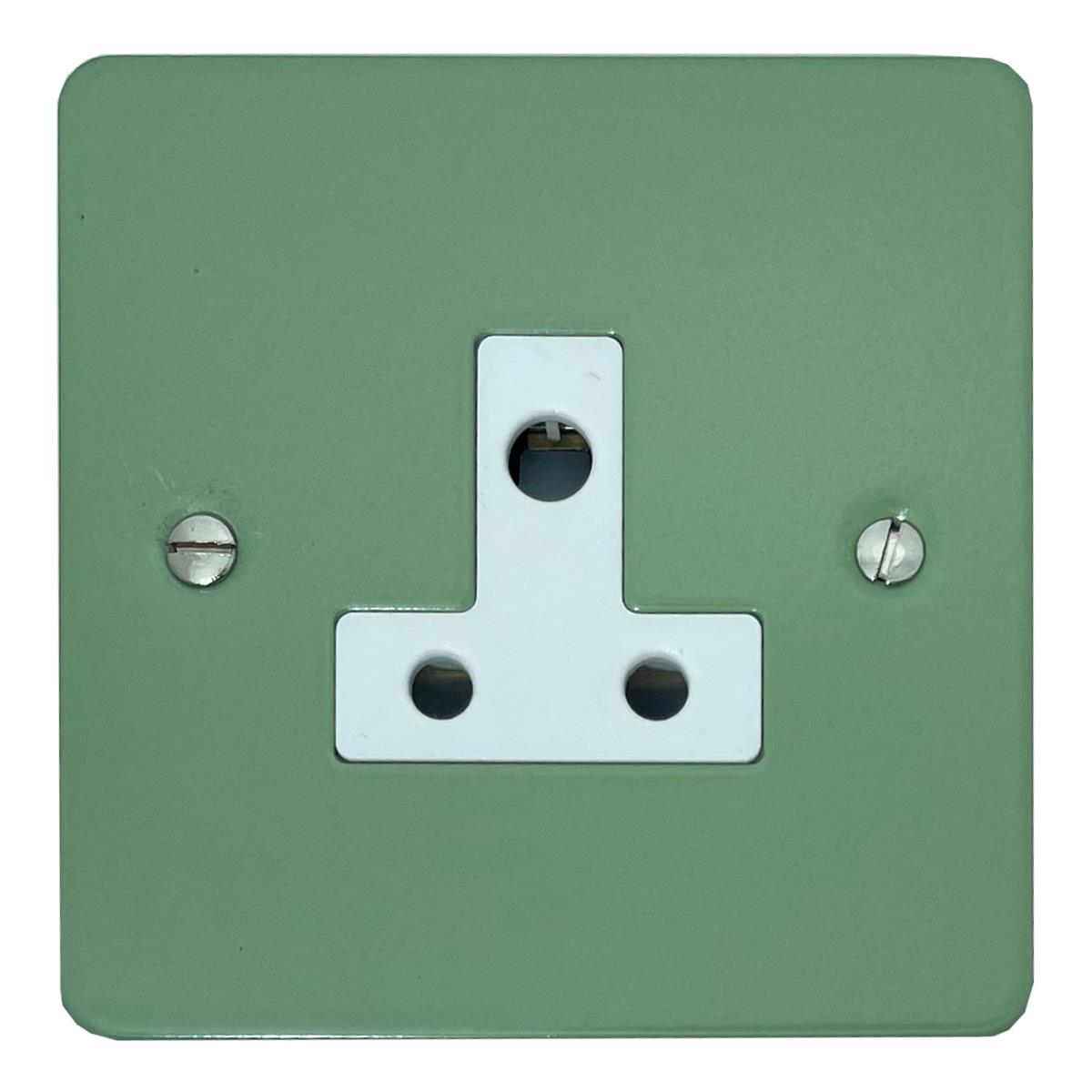 Flat Sage Green 5 Amp Socket (White Insert)