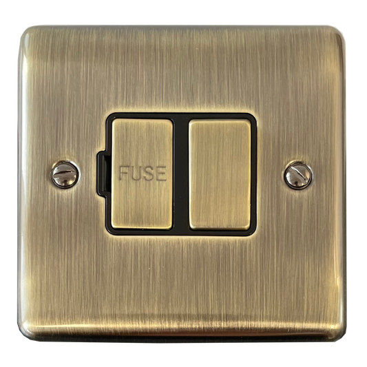 Basics Antique Brass Switched Fused Spur