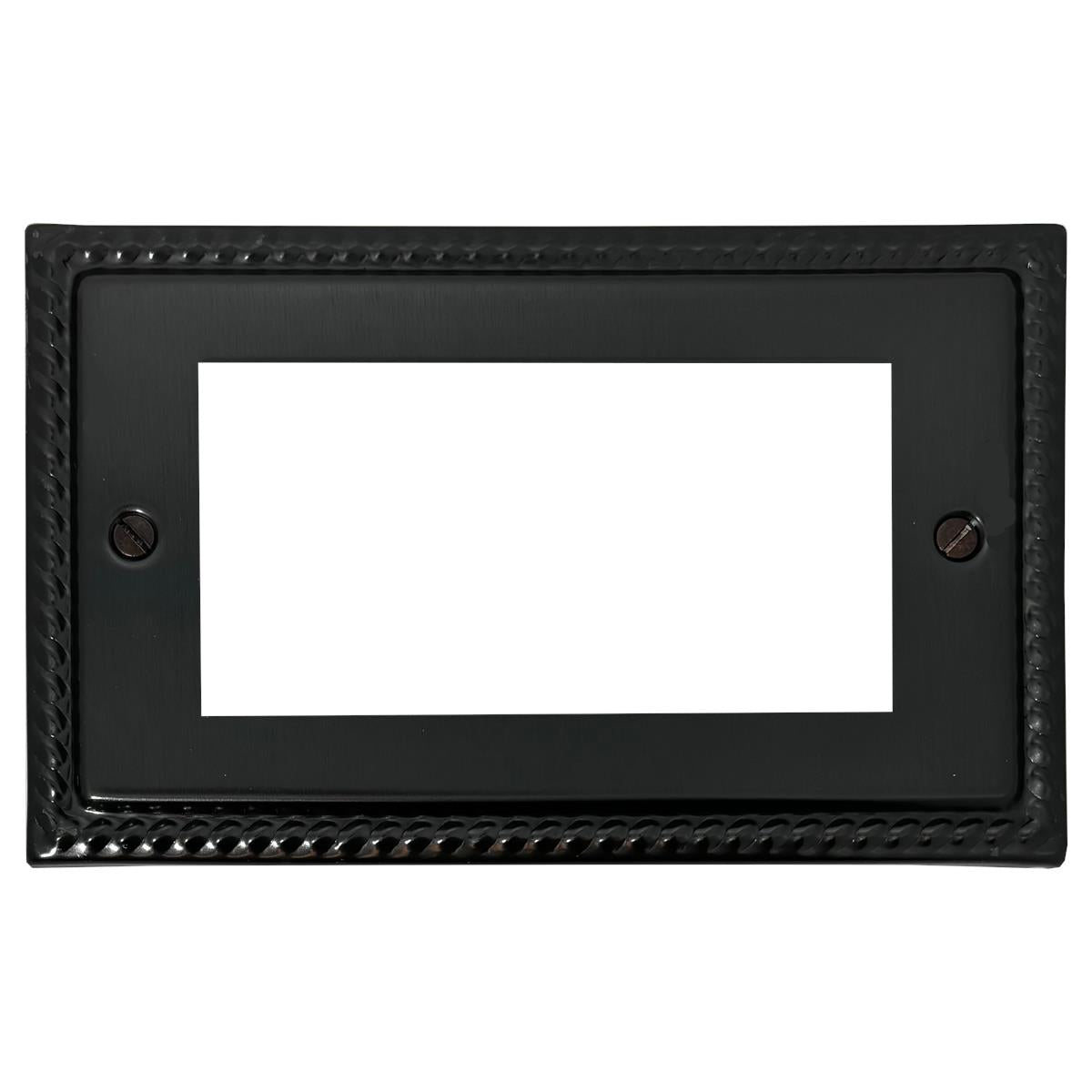 Monarch Black Bronze 2 Gang 4 Module Plate