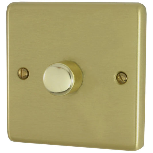 Contour Satin Brass 1 Gang 120W LED Dimmer