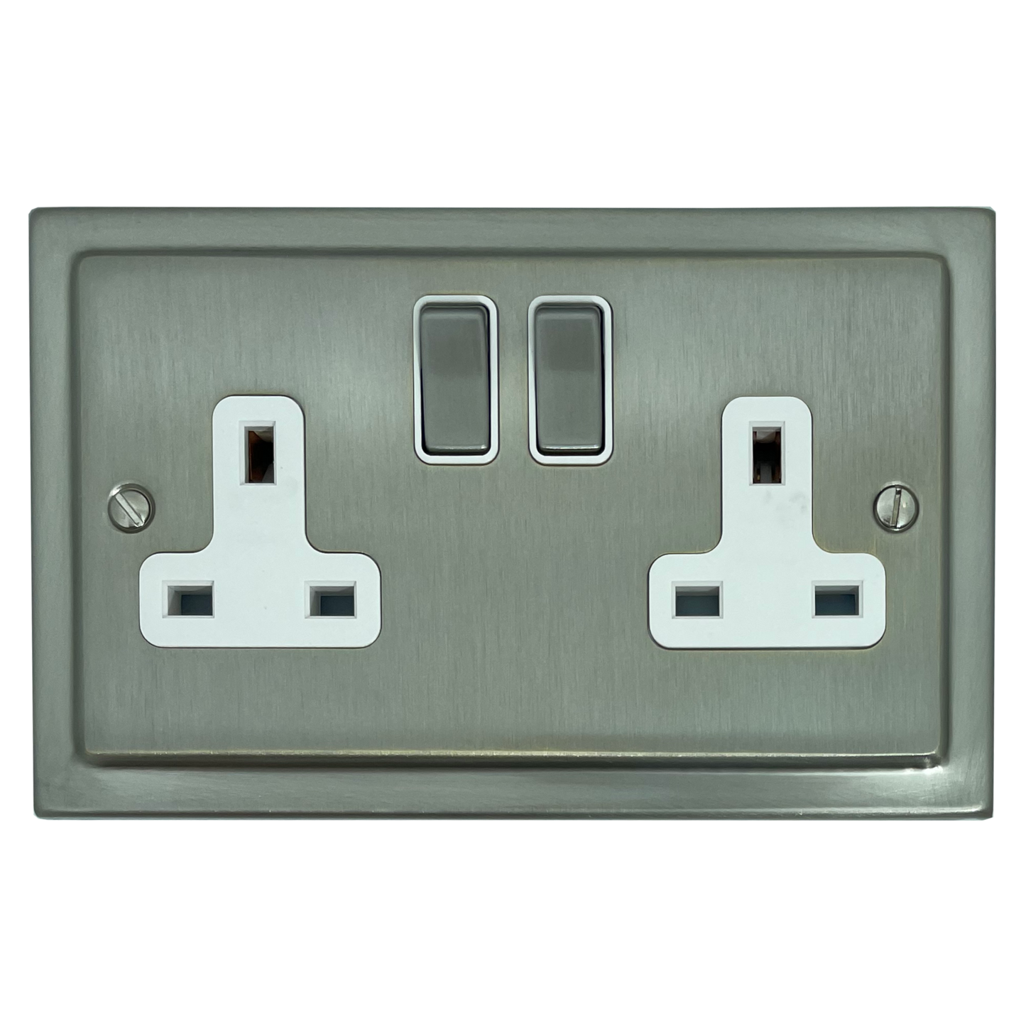 Trimline  Satin Nickel  2 Gang Socket