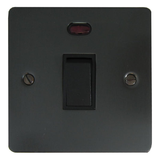 Flat Black Bronze 20A Dp Switch + Neon