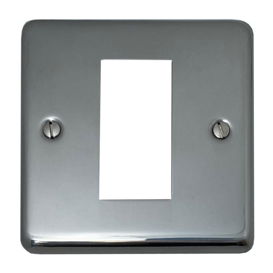 Contour Polished Steel 1 Gang 1 Mod Plate & Frame