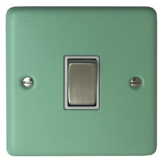 Classic Peppermint Green 1 Gang Switch (Satin Chrome Switch/White Insert)