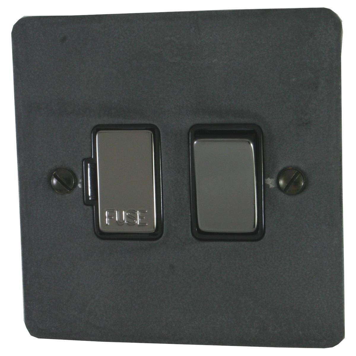 Flat Rustic Pewter Switched Fuse Spur (Black Nickel Switch/Black Insert)