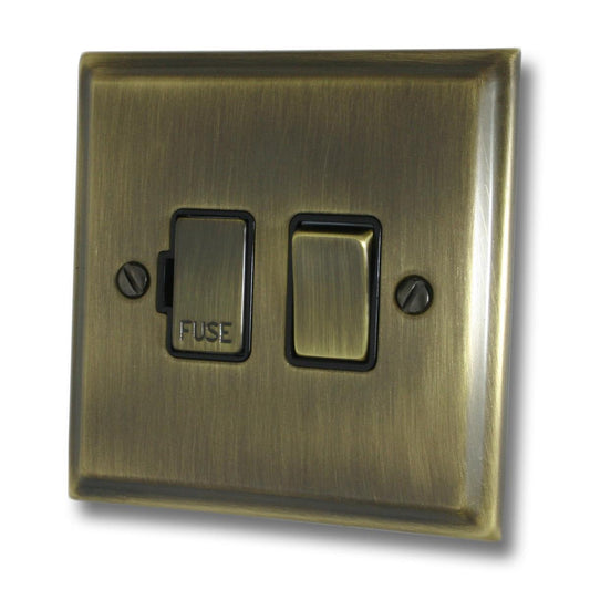 Deco Antique Brass Switch Fused Spur (Brass Switch)