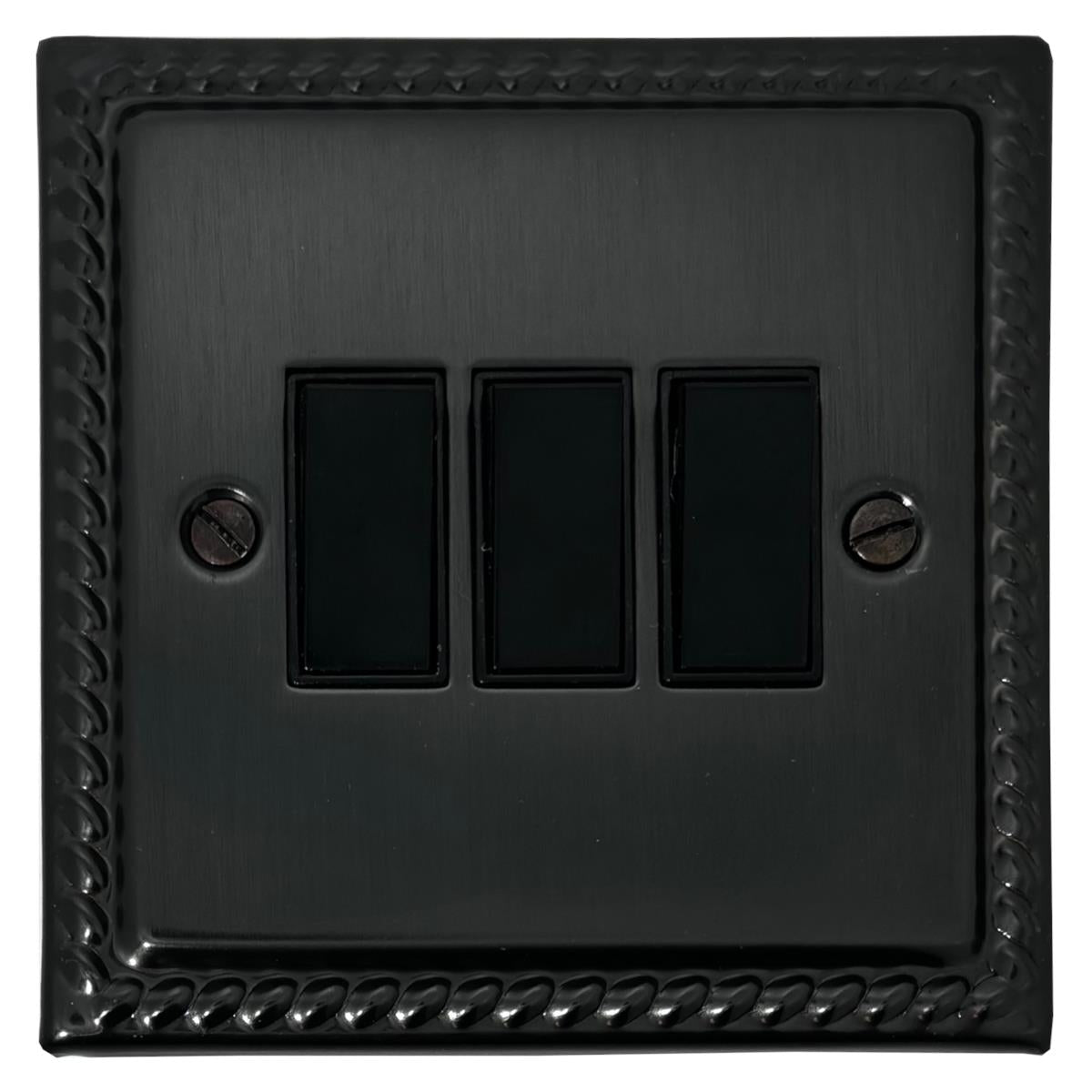 Monarch Black Bronze 3 Gang Switch (Black Switches)