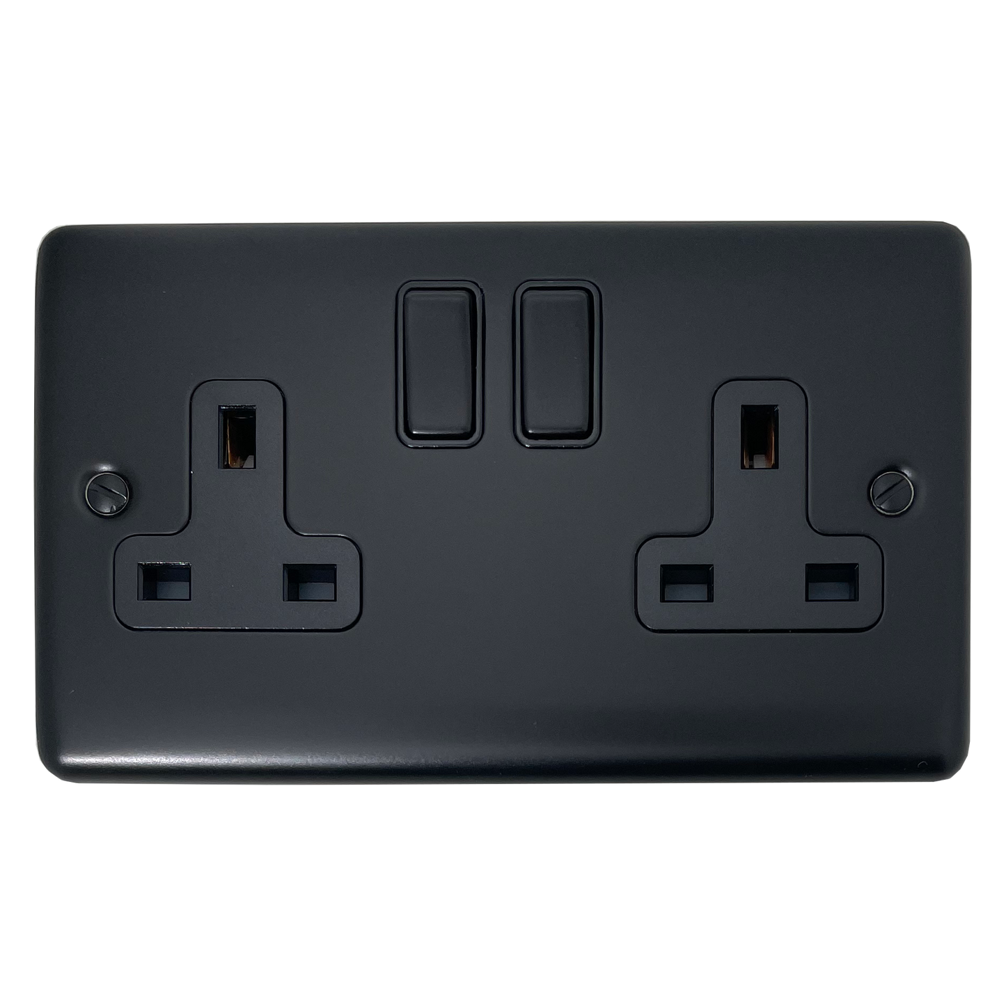 Basics Matt Black 2 Gang Socket