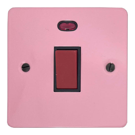 Flat Gloss Pink 45 Amp DP Switch with Neon (Black Insert)