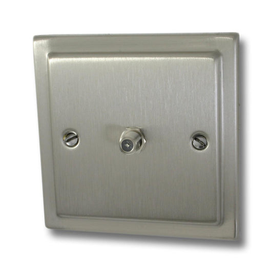 Trimline Satin Nickel 1 Gang Satellite Socket