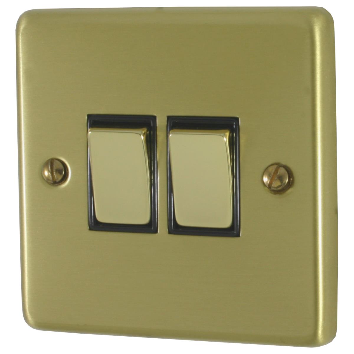 Contour Satin Brass 2 Gang Switch