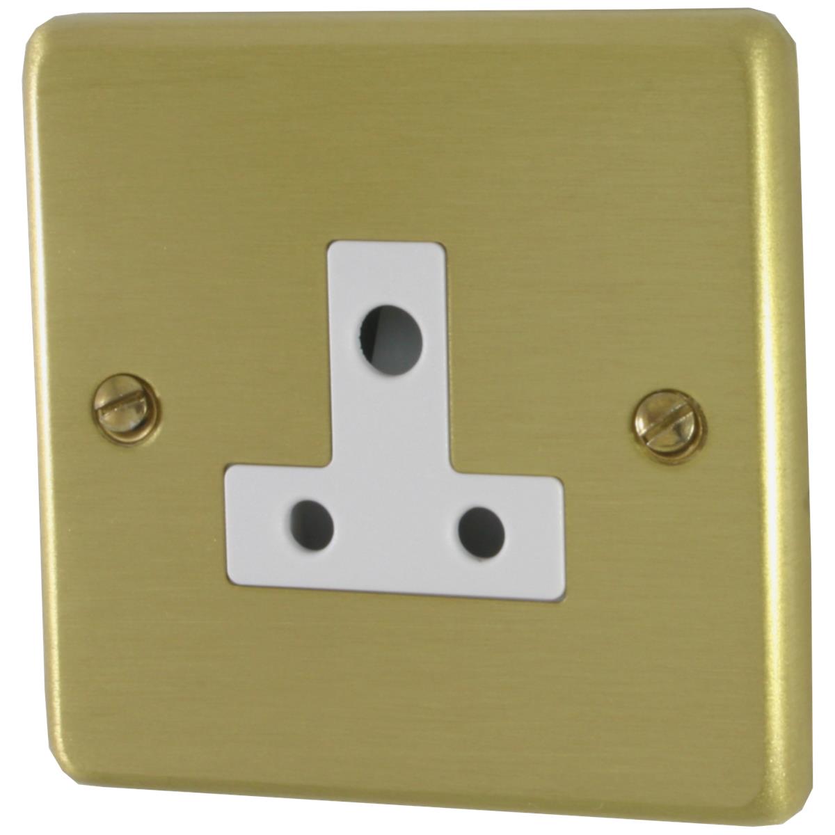 Contour Satin Brass 5 Amp Socket