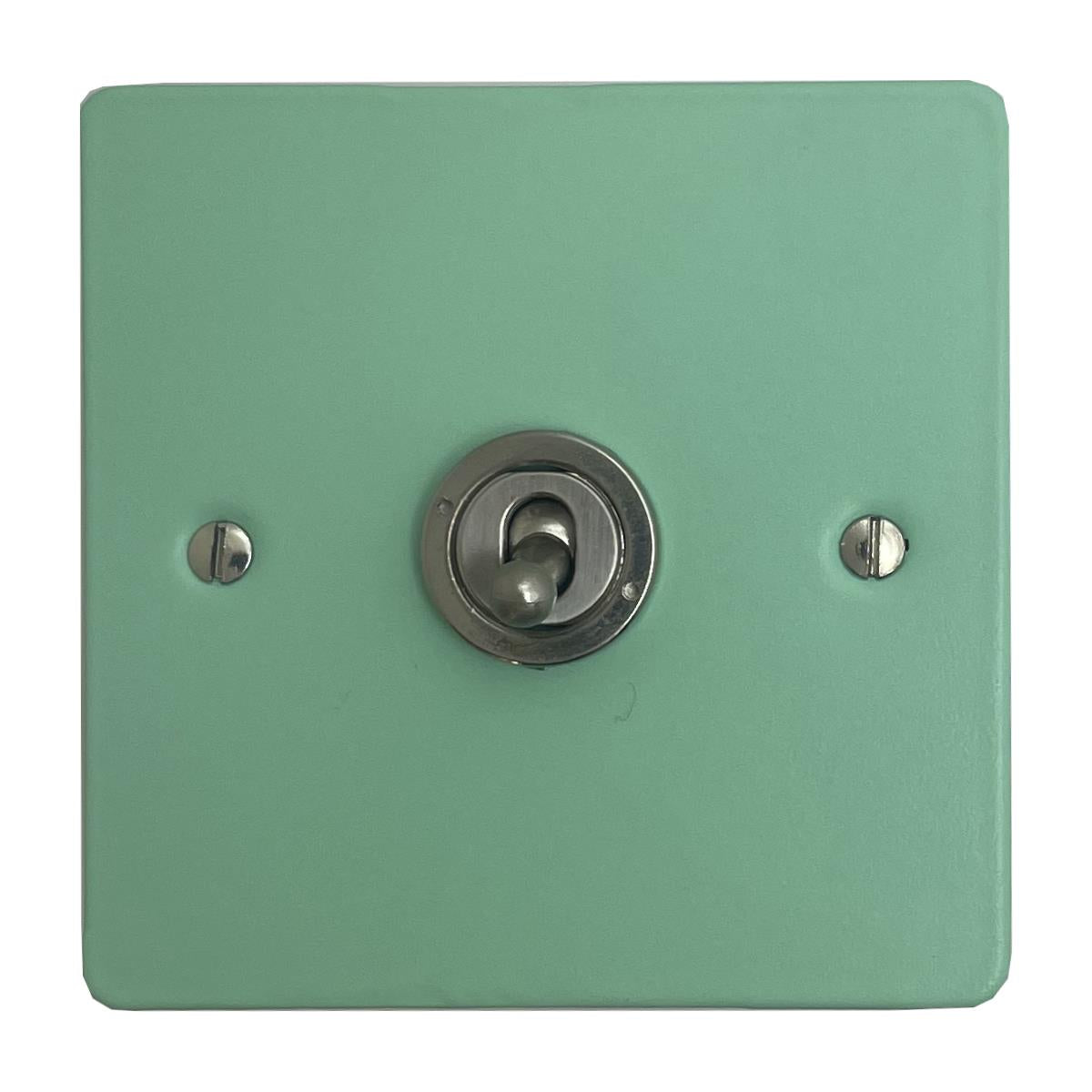 Flat Peppermint Green 1 Gang Grid Toggle Plate