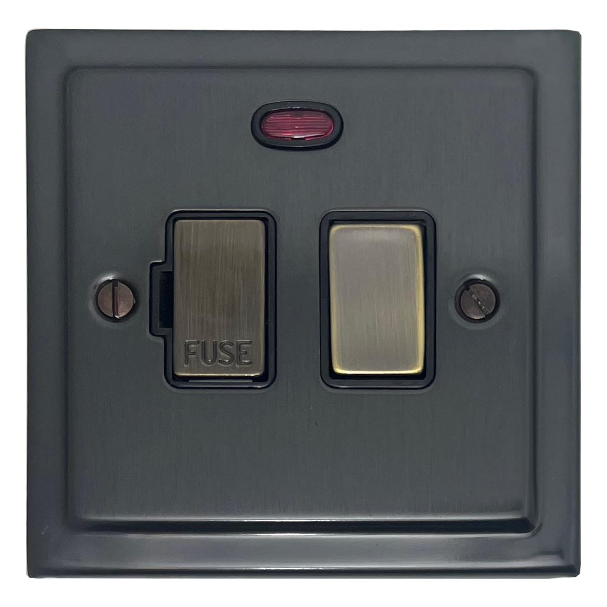 Trimline Black Bronze Switch Fuse Spur with Neon