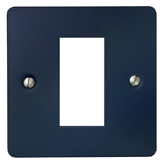 Flat Blue 1 Gang 1 Module Plate