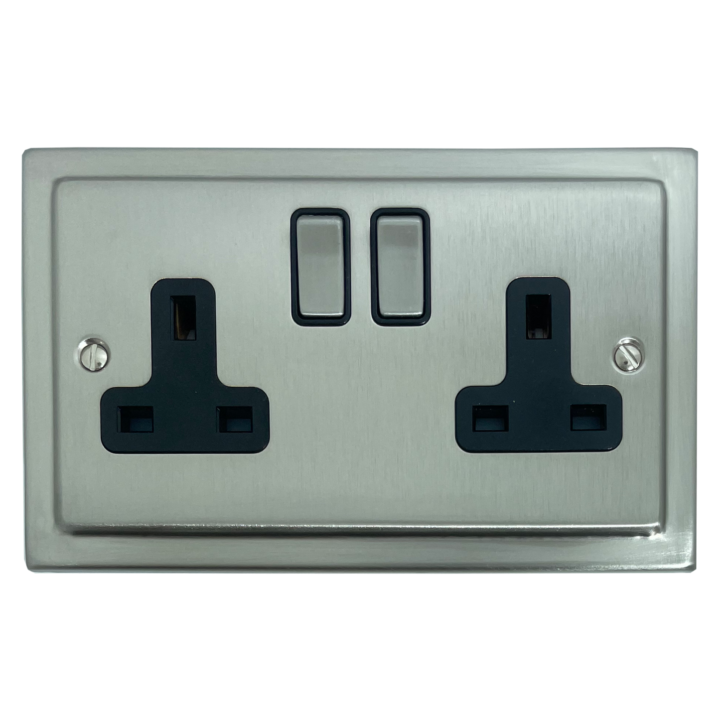 Trimline  Satin Nickel  2 Gang Socket